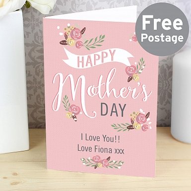 Personalised Floral Bouquet Mother's Day Card
