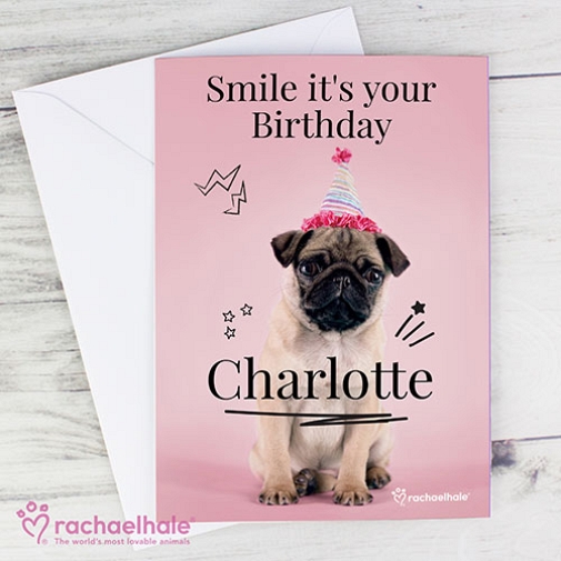 Personalised Rachael Hale Doodle Pug Card