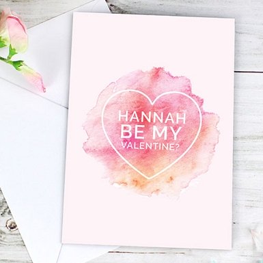 Personalised Be My Valentine Heart Card