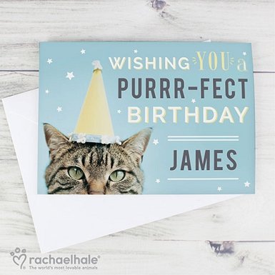 Personalised Rachael Hale Purr-fect Birthday Card