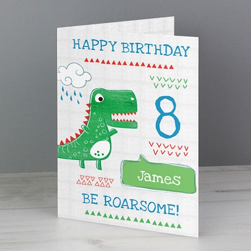 Personalised Be Roarsome Dinosaur Card