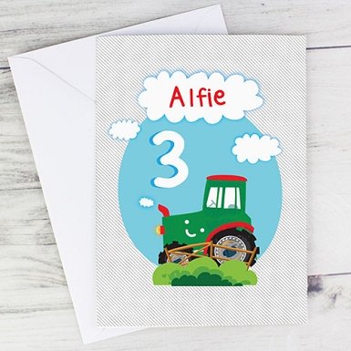 Personalised Tractor Birthday Card