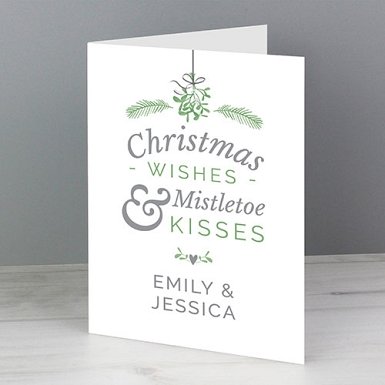 Personalised Couples Mistletoe Card
