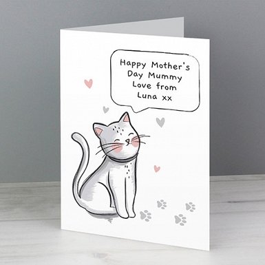 Personalised Cat Speech Bubble Card