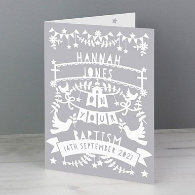 Personalised Grey Papercut Style Card