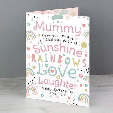 Personalised Rainbows and Sunshine Card