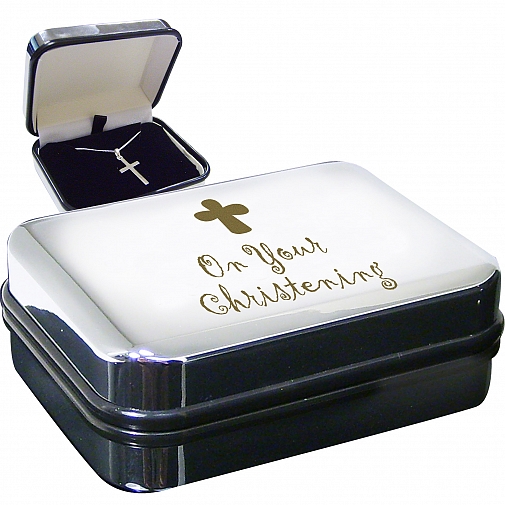 Christening Cross Necklace Box