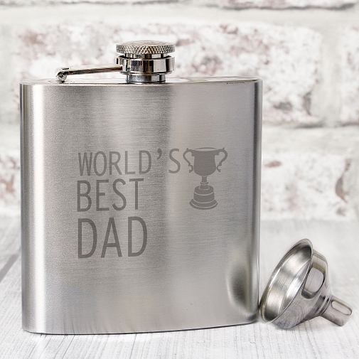 Worlds Best Dad Hip Flask