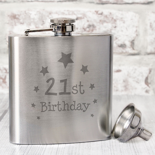 21st Birthday Hip Flask