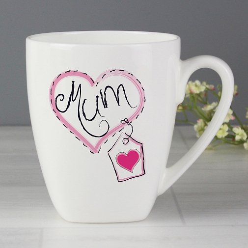 Mum Heart Stitch Latte Mug