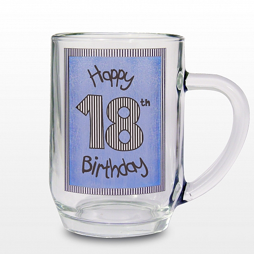 Blue 18th Happy Birthday Tankard