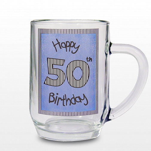 Blue 50th Happy Birthday Tankard