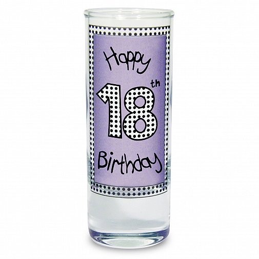 Lilac 18th Happy Birthday Shot Glass