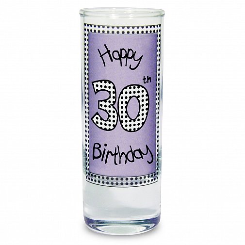 Lilac 30th Happy Birthday Shot Glass