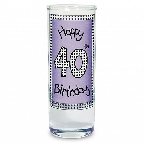 Lilac 40th Happy Birthday Shot Glass