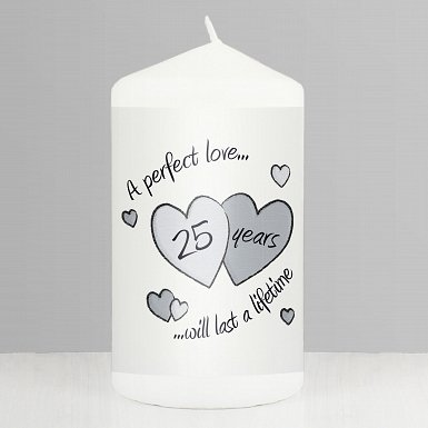 Perfect Love Silver Anniversary Candle