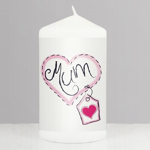 Mum Heart Stitch Candle