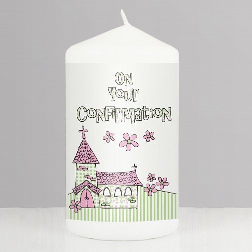 Pink Confirmation Church Candle