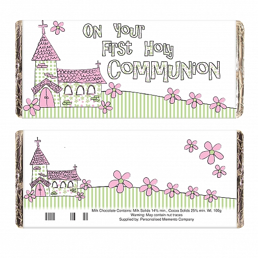 Pink On Your Communion Church Milk Chocolates Bar