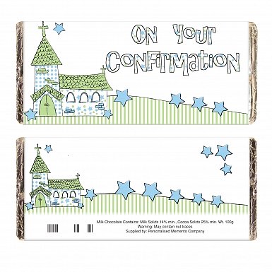 Blue Confirmation Church Milk Chocolates Bar