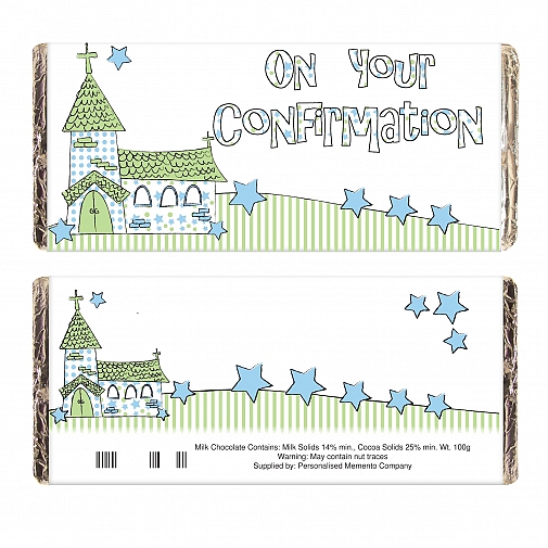 Blue Confirmation Church Milk Chocolates Bar