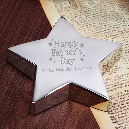 Personalised Happy Father's Day Stars Star Paperweight