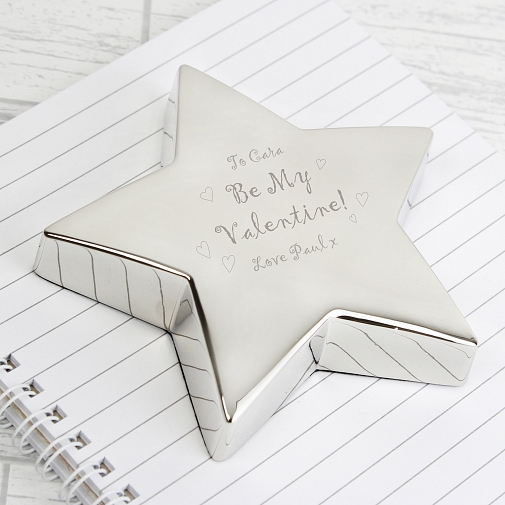 Personalised Be My Valentine Star Paperweight