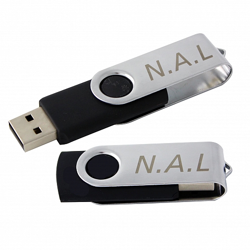 Personalised Black Brushed Finish USB 4GB