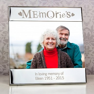 Personalised Silver Memories Square 6x4 Photo Frame