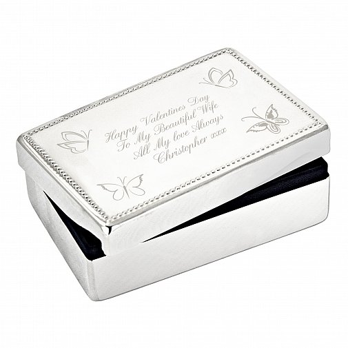 Personalised Butterfly Rectangular Jewellery Box