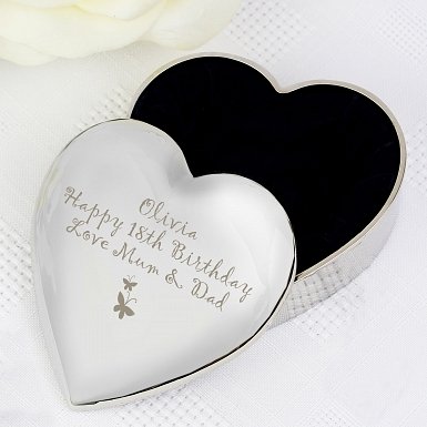Personalised Butterfly Heart Trinket Box