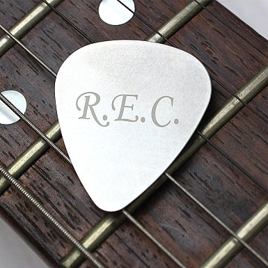 Personalised Initials Silver Plectrum