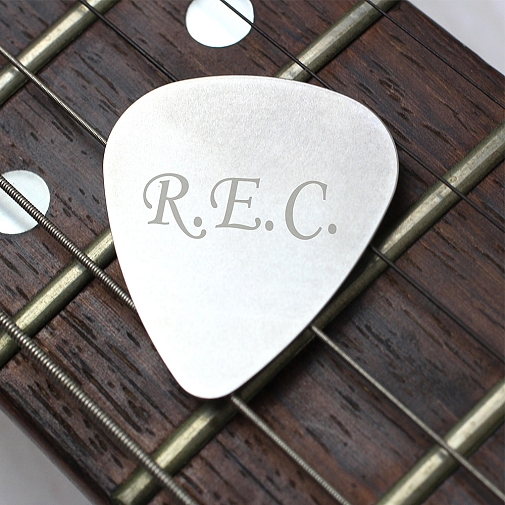 Personalised Initials Silver Plectrum