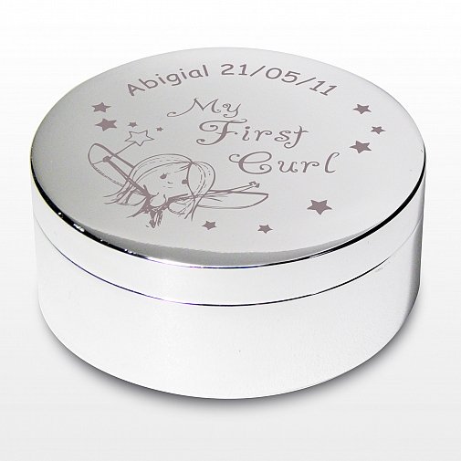 Personalised Fairy My First Curl Trinket Box