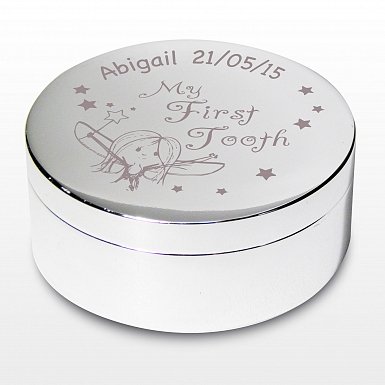 Personalised Fairy My First Tooth Trinket Box