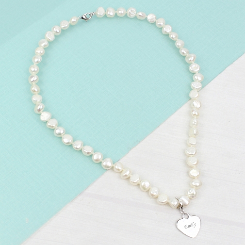 White Pearl Name Necklace delivery to UK [United Kingdom]