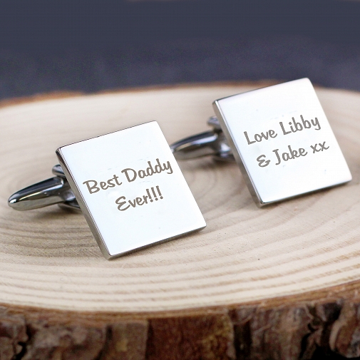 Personalised Any Message Square Cufflinks - 2 lines