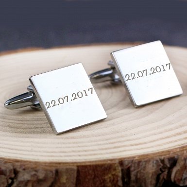 Personalised Any Message Square Cufflinks - 1 line