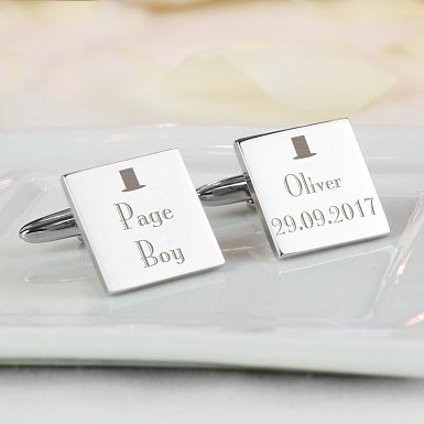 Personalised Decorative Wedding Page Boy Cufflinks