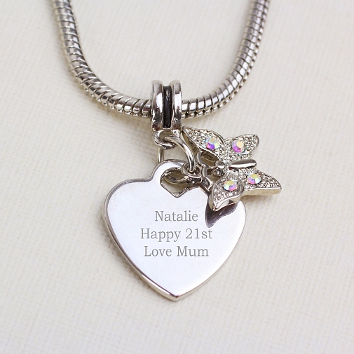 Personalised Butterfly Charm Necklace delivery to UK [United Kingdom]