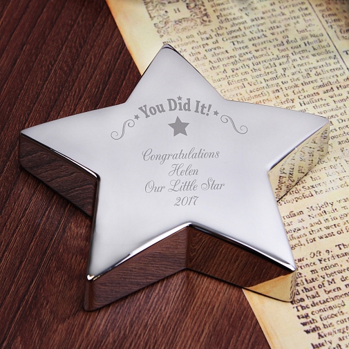 Personalised You Did It! Star Paperweight