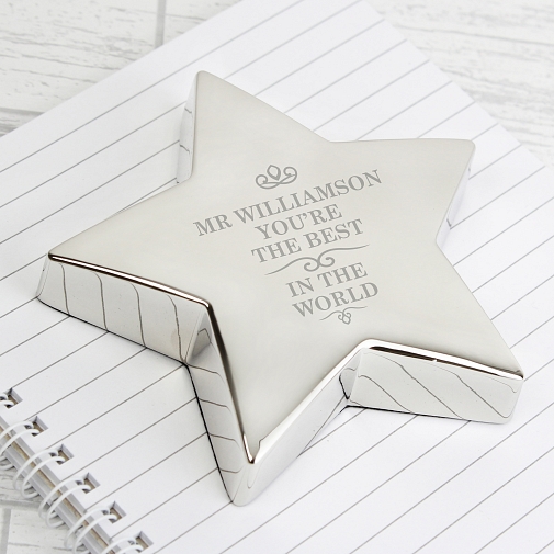 Personalised The Best in the World Star Paperweight