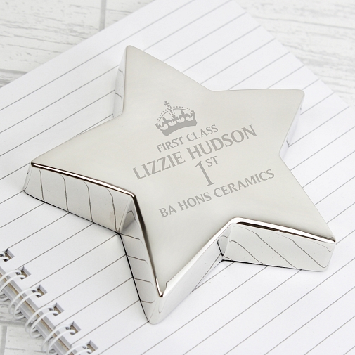 Personalised 1st Class Star Paperweight