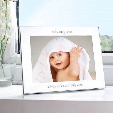 Personalised Silver 5x7 Landscape Photo Frame