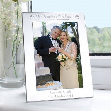 Personalised Silver 5x7 Decorative Our Daughters Wedding Photo Frame