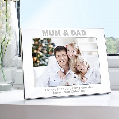 Personalised Silver 5x7 Mum & Dad Photo Frame