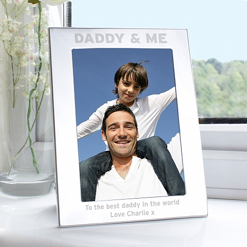 Personalised Silver 5x7 Daddy & Me Photo Frame