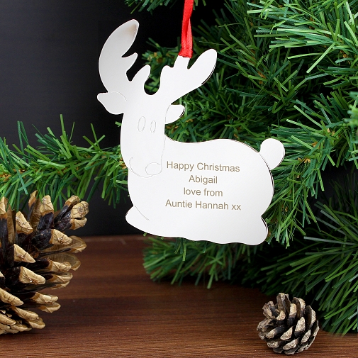 Personalised Reindeer Tree Decoration