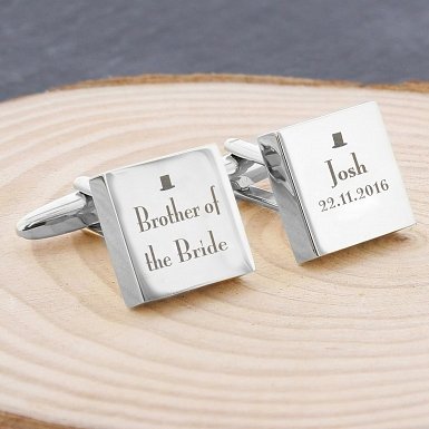 Personalised Decorative Wedding Any Role Square Cufflinks