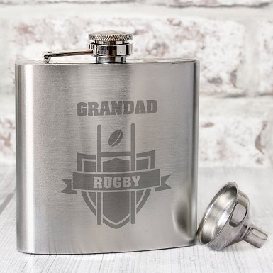 Personalised Rugby Hip Flask